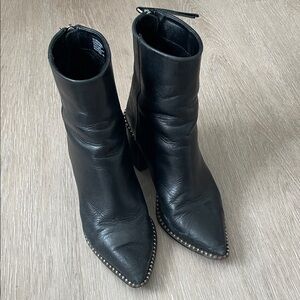 Steve Madden Black Pointed Toe Studded Ankle Boots